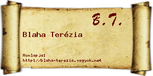 Blaha Terézia névjegykártya